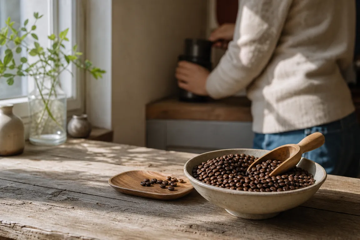 Malet kaffe i olika grovlekar från grovt till finmalet